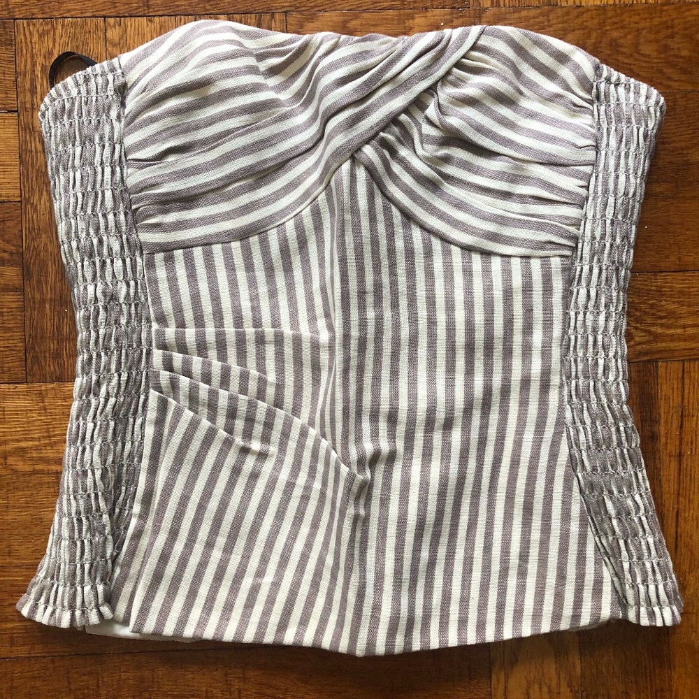 Nanette Lepore Linen Bustier Top